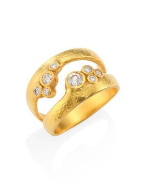 Gurhan Pointelle Diamond & 22-24k Yellow Gold Dual Ring