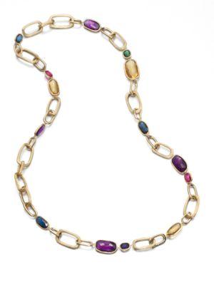 Marco Bicego Murano Semi-precious Multi-stone & 18k Yellow Gold Long Link Necklace