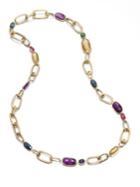 Marco Bicego Murano Semi-precious Multi-stone & 18k Yellow Gold Long Link Necklace
