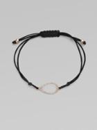 Diane Kordas Diamond & 18k Rose Gold Pear Cord Bracelet