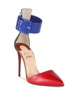 Christian Louboutin Harler 100 Colorblock Leather Ankle-cuff Pumps