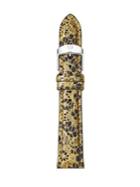 Michele Watches Metallic Lace-print Leather Watch Strap/18mm