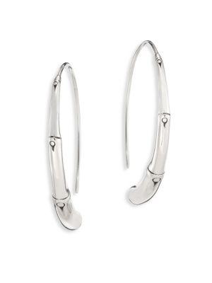 John Hardy Bamboo Large Sterling Silver Hoop Earrings/1.5