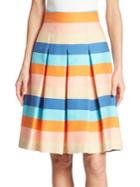 Akris Punto Striped Cotton Blend Skirt