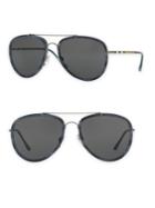 Burberry 58mm Check-detail Pilot Sunglasses