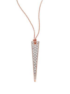 Ginette Ny Mini Diamond Arrow 18k Rose Gold Pendant Necklace