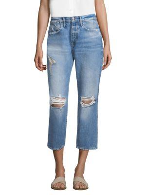 Frame Le Stevie Cropped Distressed Jeans