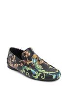 Versace Acid Baroque Print Leather Loafers