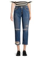 Current/elliott The Repaired Fling Distressed Crop Jeans