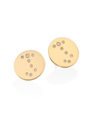 Bare Constellations Sagittarius Diamond & 18k Yellow Gold Stud Earrings