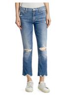 Mother Rascal Mid-rise Distressed Ankle Jeans