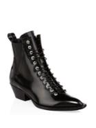 Coach Leather Lace-up Ankle Boots