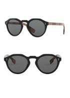 Burberry 48mm Vintage Check Round Sunglasses