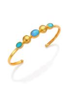 Gurhan Amulet Hue Blue Opal & 24k Yellow Gold Cuff Bracelet