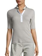 Peserico Cotton & Silk Ribbed Henley Shirt