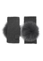 Carolyn Rowan Fox Fur Pom Pom Cashmere Fingerless Gloves