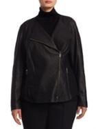 Lafayette 148 New York, Plus Size Aimes Leather Jacket