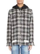 Off-white Diagonal Check Flannel Hooded Shirt