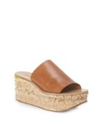 Chloe Cork Leather Platform Wedge Sandals