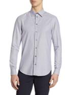 Armani Collezioni Tailored-fit Geometric Print Cotton Shirt