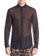 Versace Collection Sheer Casual Button-down Shirt