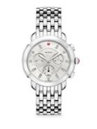 Michele Watches Sidney Stainless Steel Diamond Dial Watch