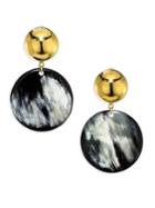 Nest Horn Disc Earrings