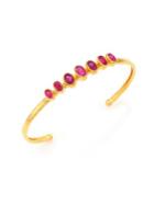Gurhan Amulet Hue Ruby & 24k Yellow Gold Bangle Bracelet