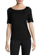 Lafayette 148 New York Natalie Lace-sleeve Top