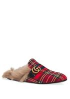 Gucci Princetown Tartan Slipper With Double G