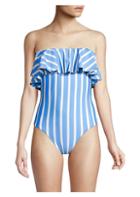 Milly Striped Ruffle One-piece Swimsuit