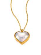 Gurhan Amulet Hue 11mm White Mabe Pearl Heart & 18-24k Yellow Gold Pendant Necklace