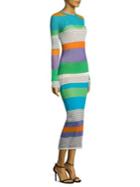 Diane Von Furstenberg Knit Colorblock Midi Dress
