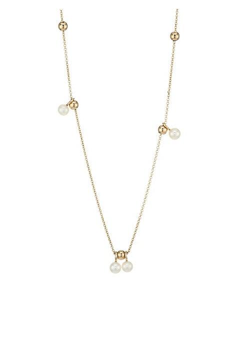 Zoe Chicco 14k Yellow Gold & 4mm White Pearl Strand Necklace