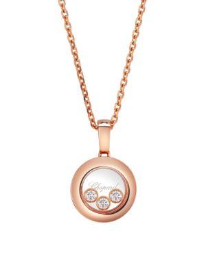 Chopard Happy Diamonds 18k Rose Gold Pendant Necklace