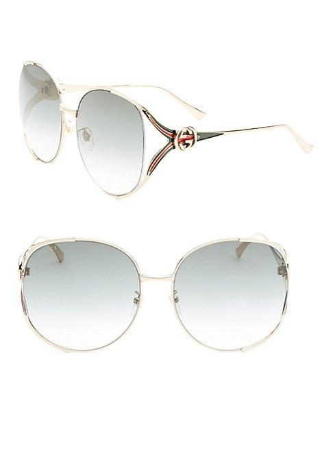Gucci 63mm Oversized Oval Sunglasses