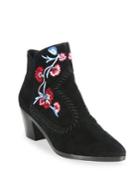 Rebecca Minkoff Lulu Embroidered Suede Booties