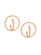 Charlotte Chesnais Saturn Small Hoop Earrings/rose Goldtone 0.75
