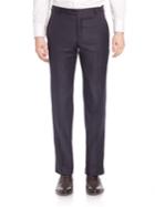 Hickey Freeman Flat-front Wool Trousers