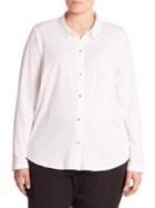 Eileen Fisher, Plus Size Plus Easy Jersey Organic Cotton Shirt
