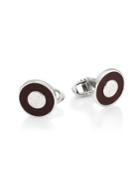Dunhill Leather Disk Cuff Links