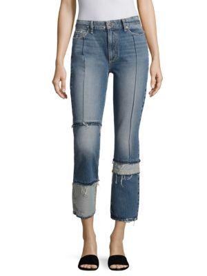 Paige Sarah Patchwork Straight-leg Jeans