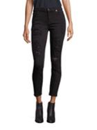 7 For All Mankind Distressed Sequin Skinny Jeans