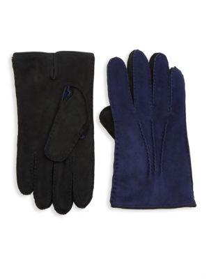 Saks Fifth Avenue Collection Two-tone Leather Gloves