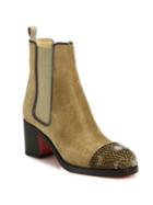 Christian Louboutin Otaboot 70 Spiked Suede Chelsea Booties
