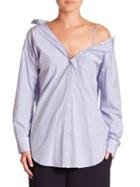 Theory Tamalee Off-the-shoulder Button-up Shirt