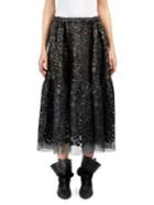 Stella Mccartney Faux-leather Embroidered Midi Skirt