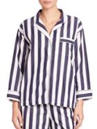 Sleepy Jones Marina Striped Cotton Pajama Shirt