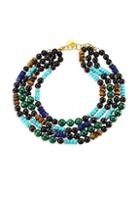 Nest Malachite, Turquoise, Lapis & Horn Collar Necklace