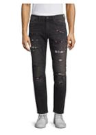 Prps Mid-rise Skinny Tapered Distressed Flannel-lined Jeans